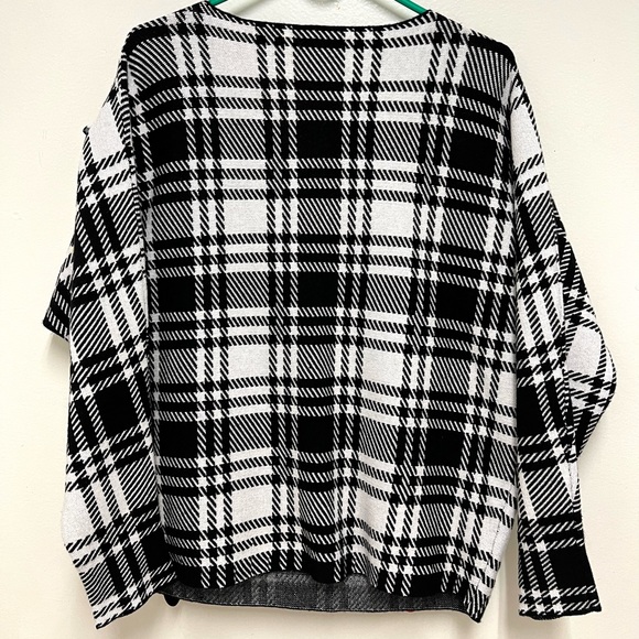 Handmade Decorated Ugly Christmas Tree Sweater Black & White Size L - Picture 7 of 7